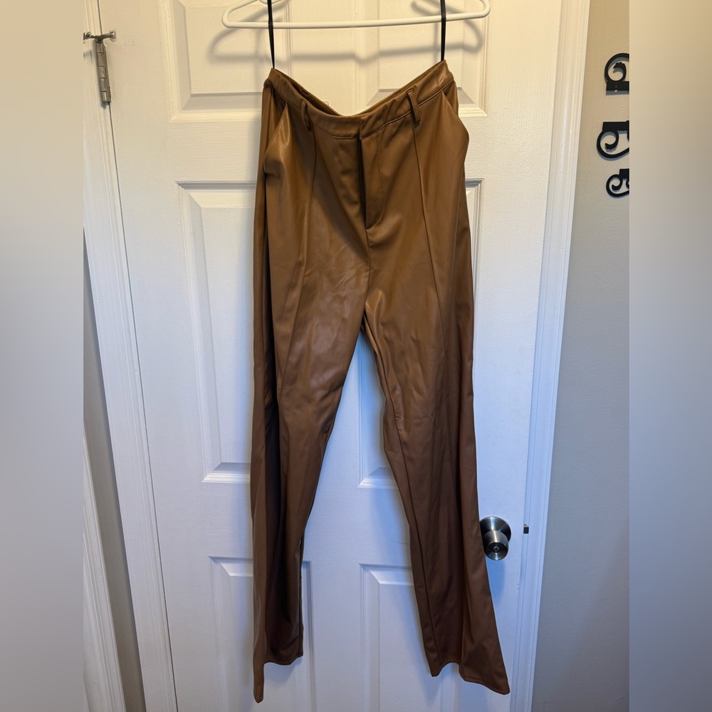 Women’s faux leather trousers